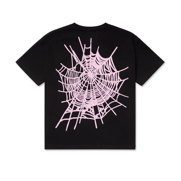 Black/Pink sp5der Web Tee Shirt